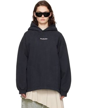 Acne Studios ブラック ロゴ フーディ - ブルー