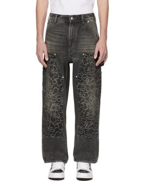 A Bathing Ape Line Camo Patch Relaxed Fit 13Oz Jeans - Black