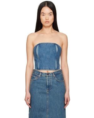 Wardrobe NYC Tube Denim Top - Blue