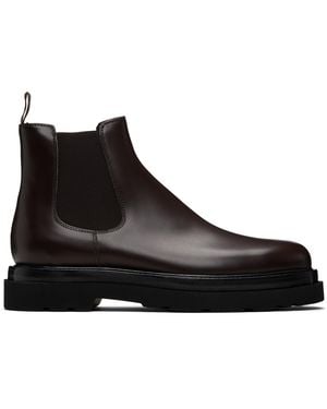 Paul Smith Bottes Chelsea Beard Brunes En Cuir - Noir
