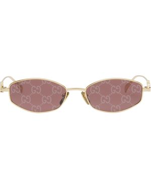 Gucci オーバルフレーム サングラス ピンク | Lyst