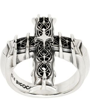 Emanuele Bicocchi Reissue Large Notre-Dame Cross Ring - White