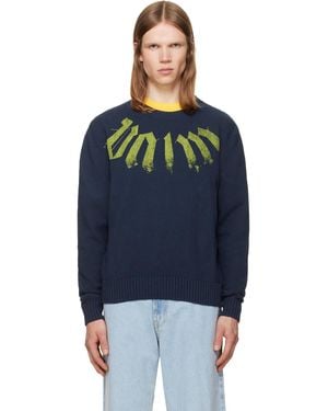 Palm Angels Big Neck Logo Jumper - Blue