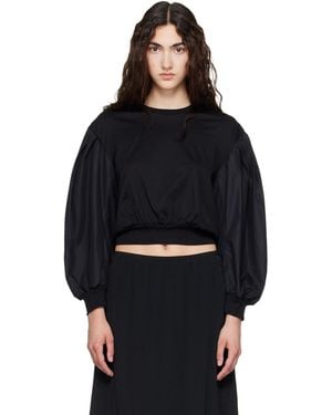 Simone Rocha Puff Sleeve Balloon Long Sleeve T-Shirt - Black