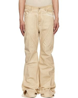 Rick Owens Hollywood Bias Bootcut Jeans - Natural