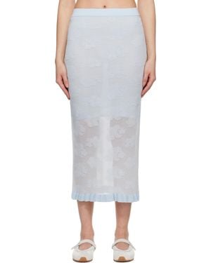 Cecilie Bahnsen Jupe Midi Pegonia Bleue - Noir