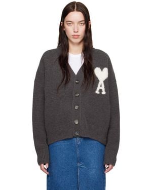 Ami Paris Ami De Coeur Cardigan - Black