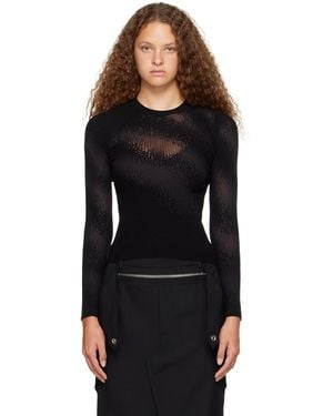 Dion Lee ブラック Burn Out 長袖Tシャツ