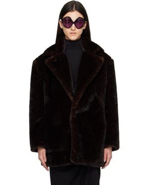 Coperni Notched Lapel Faux-Fur Coat - Black