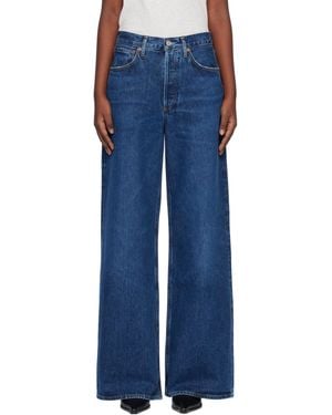 Agolde AGOLDE Indigo Dame High Rise Wide Leg No Cuff Jeans - Blue