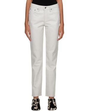 Agolde Gray Lyle Leather Pants - White