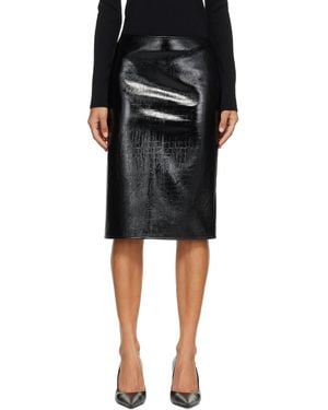 Courreges Croc-Embossed Vinyl Miniskirt - Black