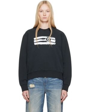 MM6 by Maison Martin Margiela ブラック Unbrushed Sweat Jersey スウェットシャツ