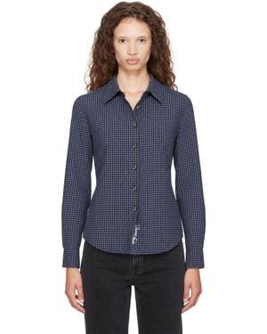 DUNST Chemise Ajustée Bleu Marine À Carreaux
