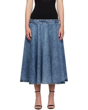 Alaïa Denim Midi Skirt - Blue