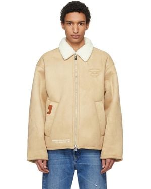 Aape By A Bathing Ape Main Faux-Suede Jacket - Natural