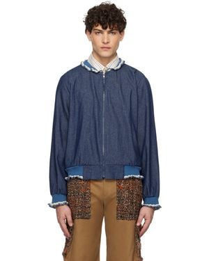 Anna Sui Baseball Bomber Jacket - Blue