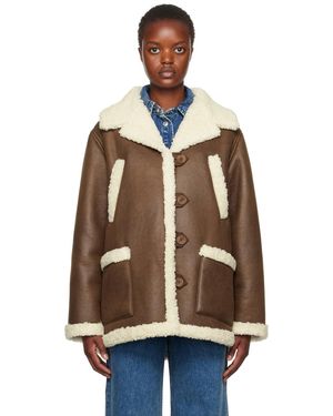 A.P.C. ブラウン Clara フェイクレザー コート