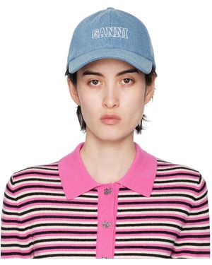 Ganni Blue Denim Cap