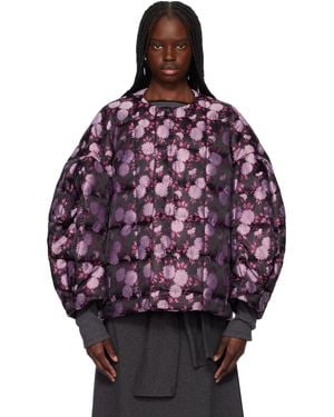 Comme des Garçons ブラック＆ピンク Jacquard Quilted ジャケット - レッド