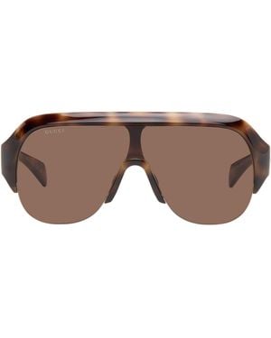 Gucci Shield Sunglasses - Brown