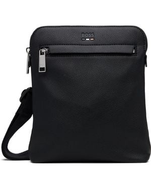 BOSS Grained Faux-leather Pouch - Black