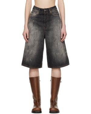 Acne Studios Loose Fit Denim Shorts - Black