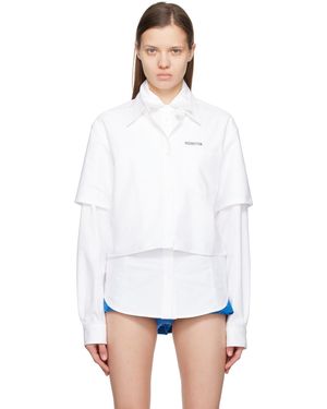Pushbutton Chemise Blanche À Ourlet Et Manches Étagées