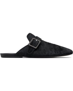 Dries Van Noten Hair-On Leather Loafers - Black