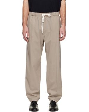 MM6 by Maison Margiela Taupe Drawstring Trousers - Natural