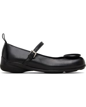 OPEN YY Badge Appliqué Flats - Black