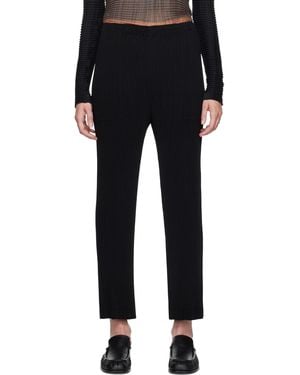 Issey Miyake Hatching Pleats Trousers - Black