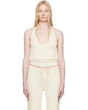 AYA MUSE Off- Knit Halter Top - Natural