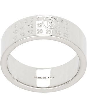 MM6 by Maison Margiela Numeric Minimal Signature Ring - White