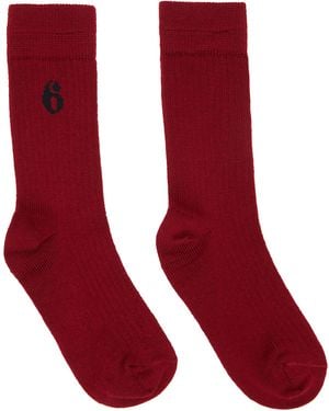 MM6 by Maison Margiela Wool Blend Socks - Red