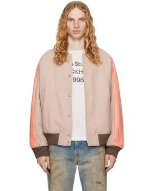 Acne Studios Wool & Leather Bomber Jacket - Multicolor