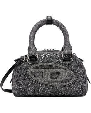 DIESEL 1Dr Dome Crystal Lurex Small Bowling Bag - Black
