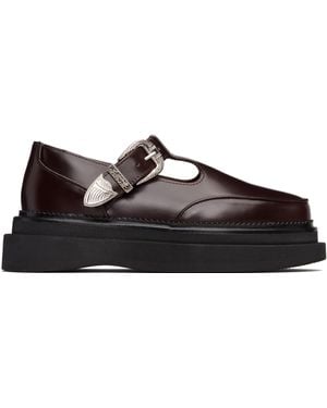 Toga Ssense Exclusive T-Bar Mary Jane Loafers - Black