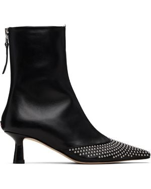 Aeyde Sila Mini Stud Leather Boots - Black