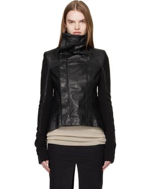 Rick Owens Temple Naska Biker Leather Jacket - Black