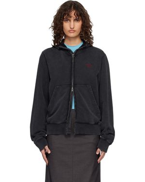 Martine Rose Zip Crew Hoodie - Blue