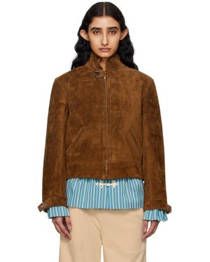 Bode Howard Leather Jacket - Brown