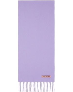 Acne Studios Écharpe Mauve En Laine À Franges - Violet