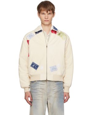 STEFAN COOKE Cb Patch Bomber Jacket - Natural