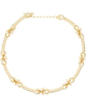 Ferragamo Twisted Chain Gancini Necklace - Metallic
