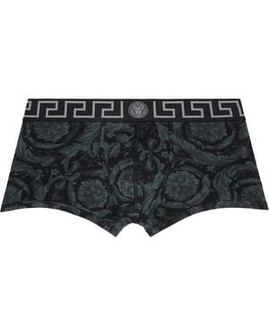 Versace Printed Jacquard Cotton-Jersey Boxer Briefs - Black