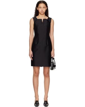 ShuShu/Tong Lapel Waist-cinching Straight Minidress - Black