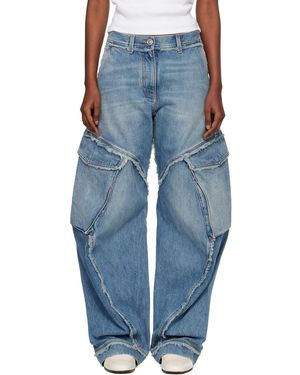 Versace Low-Waist Cargo Jeans - Blue