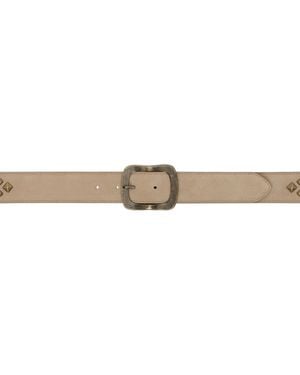 Needles Taupe Square Studs Belt - Black