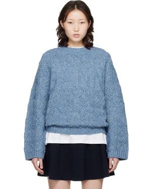 Ganni Cotton Wool Bubble Jumper - Blue